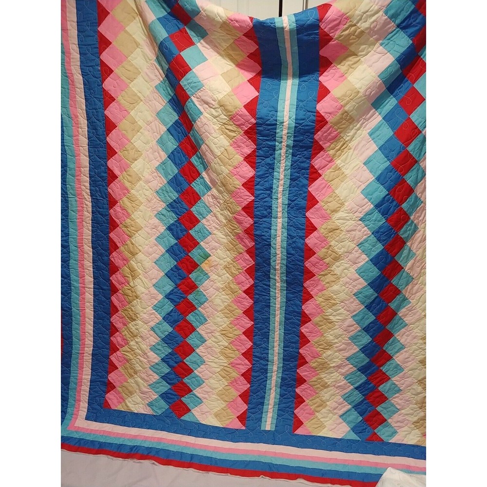 1986 Handmade Patchwork Quilt 96 x 80